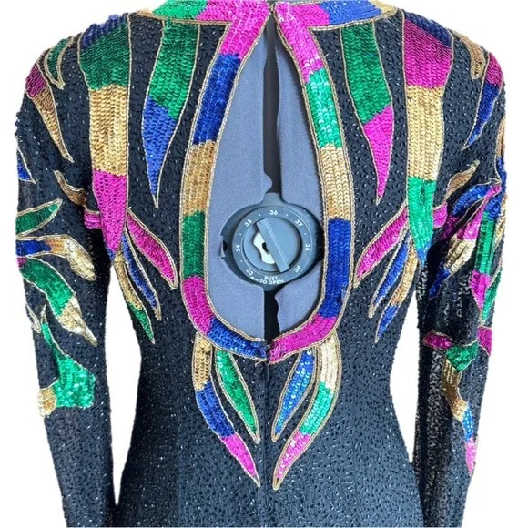Vintage Colorful Sequin Dress - Picture 3 of 10